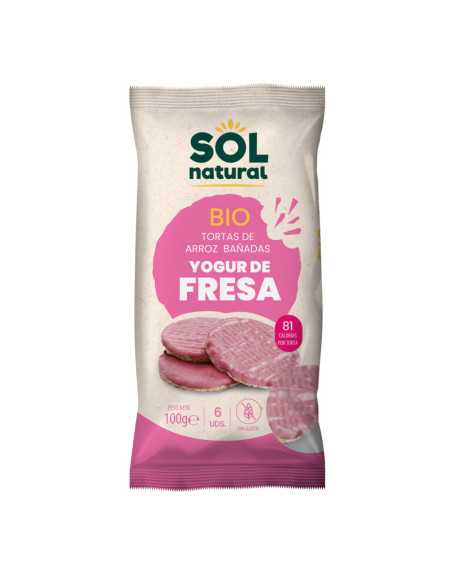 Tortitas de arroz yogurt con fresa s/g bio 100g Sol Natural Tortitas de arroz yogurt con fresa s/g bio 100g Sol Natural